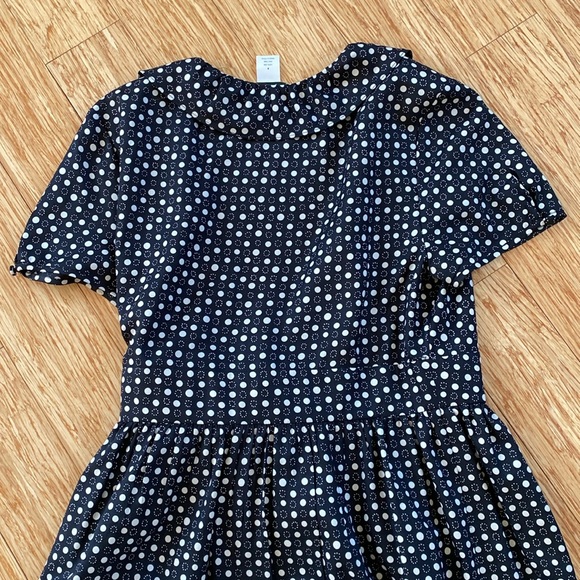 J.Crew cream Polka dot black midi silk wrap front dress - Picture 8 of 9